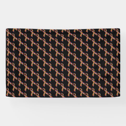 Spuitribbons vertakt patroon spandoek (Horizontaal)