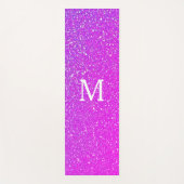 Spuitroze glitter ombre Monogram Initiaal Cute Yogamat (Voorkant)