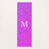Spuitroze glitter ombre Monogram Initiaal Cute Yogamat (Achterkant)