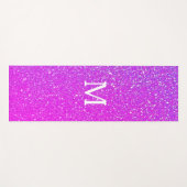 Spuitroze glitter ombre Monogram Initiaal Cute Yogamat (Voorkant (horizontaal))