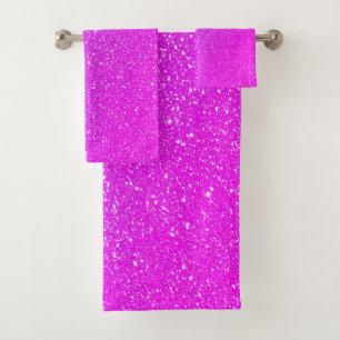 Spuitroze Paarse glitter ombre Colorful Cute Bad Handdoek