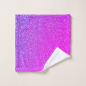 Spuitroze Paarse glitter ombre Colorful Cute Bad Handdoek (Wasdoekje)