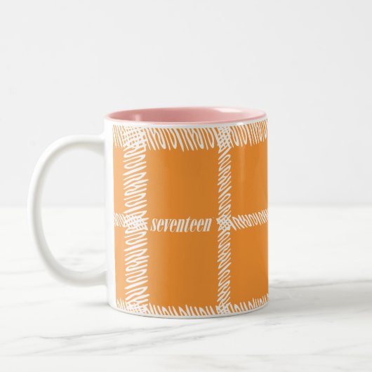 SpuitSinaasappel Tweekleurige Koffiemok (Links)