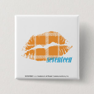 SpuitSinaasappel Vierkante Button 5,1 Cm