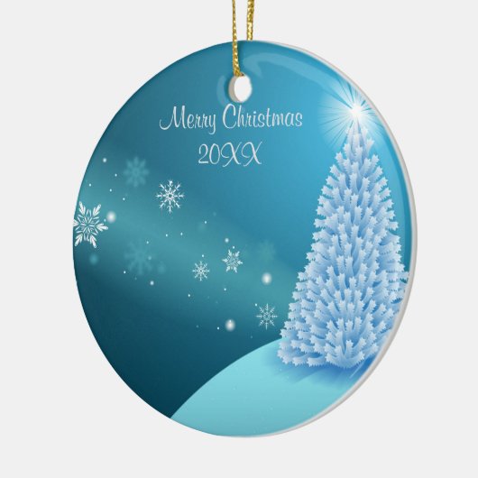 Spuitsneeuwlandschap Keramisch Ornament (Links)