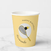 Spuitspeler Coach Racket & Ball Kids Birthday Papieren Bekers (Voorkant)