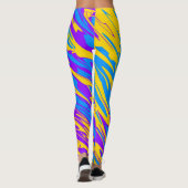 Spuitverf Geel Blauw Paars Leggings (Achterkant)