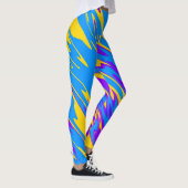 Spuitverf Geel Blauw Paars Leggings (Rechts)
