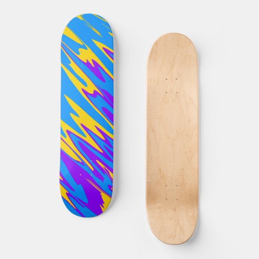 Spuitverf Geel Blauw Paars Persoonlijk Skateboard (Voorkant)