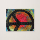 Spuitverf Kunstregenboog Vredesteken Schilderen Legpuzzel (Horizontaal)