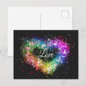 Spuitverf met regenboogkleurige verf die glitter-h briefkaart (Voorkant / Achterkant)