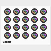 Spuitverf met regenboogkleurige verf die glitter-h ronde sticker (Vel)