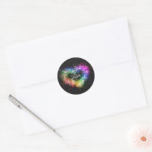 Spuitverf met regenboogkleurige verf die glitter-h ronde sticker (Envelop)