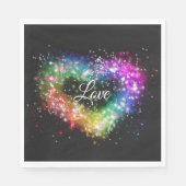 Spuitverf met regenboogkleurige verf die glitter-h servet (Voorkant)