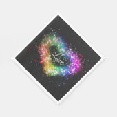 Spuitverf met regenboogkleurige verf die glitter-h servet (Hoek)