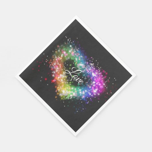 Spuitverf met regenboogkleurige verf die glitter-h servet (Hoek)