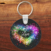 Spuitverf met regenboogkleurige verf die glitter-h sleutelhanger (Voorkant)
