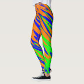 Spuitverf Oranje blauw Limoen Leggings (Links)