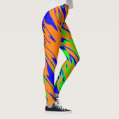 Spuitverf Oranje blauw Limoen Leggings (Rechts)
