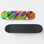 Spuitverf Oranje blauw Limoen Persoonlijk Skateboard (Horizontaal)