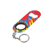 Spuitverf Rood Geel Blauw Mini Flessenopener (Achterkant Gekanteld)