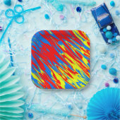 Spuitverf Rood Geel Blauw Papieren Bordje (Feest)