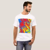 Spuitverf Rood Geel Blauw T-shirt (Voorkant volledig)