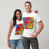 Spuitverf Rood Geel Blauw T-shirt (Unisex)
