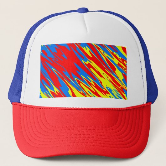 Spuitverf Rood Geel Blauw Trucker Pet (Voorkant)