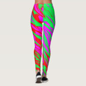 Spuitverf rood roze groen leggings (Achterkant)