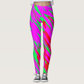 Spuitverf rood roze groen leggings (Voorkant)