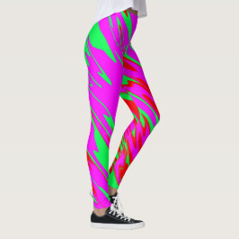Spuitverf rood roze groen leggings