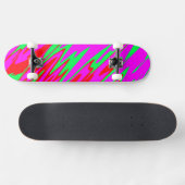 Spuitverf rood roze groen persoonlijk skateboard (Horizontaal)