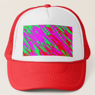 Spuitverf rood roze groen trucker pet