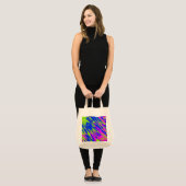 Spuitverf Roze Limoen Blauw Tote Bag (Voorkant (model))