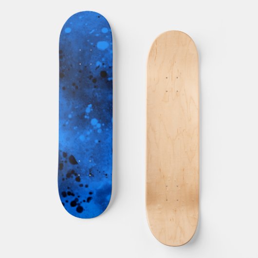Spuitverf Splatter Effect Blue Skateboard (Voorkant)
