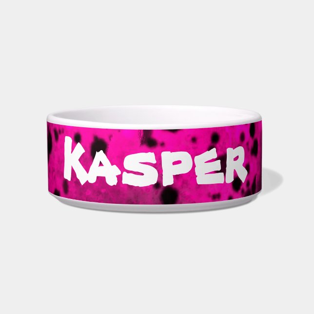 Spuitverf Splatter-effect Keramisch plaatje Voerbakje (Voorkant)