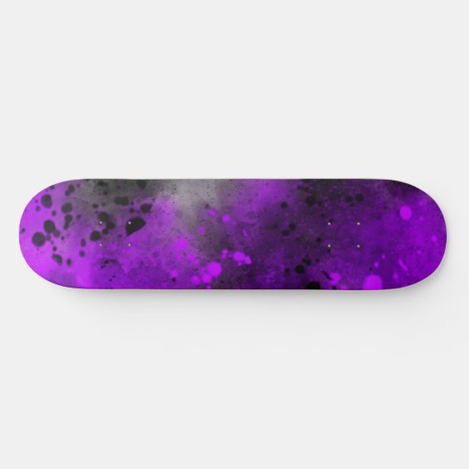 Spuitverf Splatter Effect Paars Skateboard (Horizontaal)