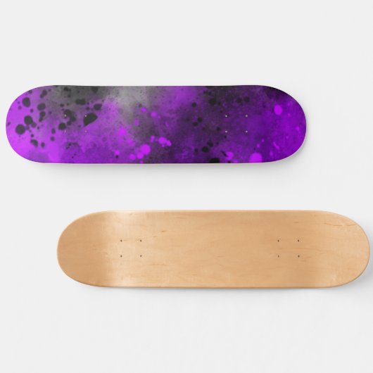 Spuitverf Splatter Effect Paars Skateboard (Horizontaal)