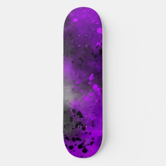 Spuitverf Splatter Effect Paars Skateboard (Voorkant)