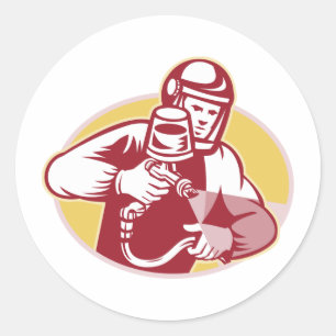 Spuitverf Spuitverf Retro Ronde Sticker