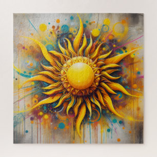 Spuitverf Zon Legpuzzel