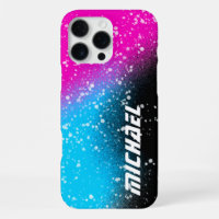 Spuitverf Zwart Roze en Blauwe Naam