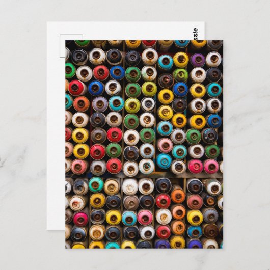 Spuitverfblikjes Briefkaart (Voorkant / Achterkant)