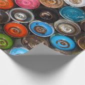 Spuitverfblikjes, graffiti-kunst cadeaupapier (Hoek)