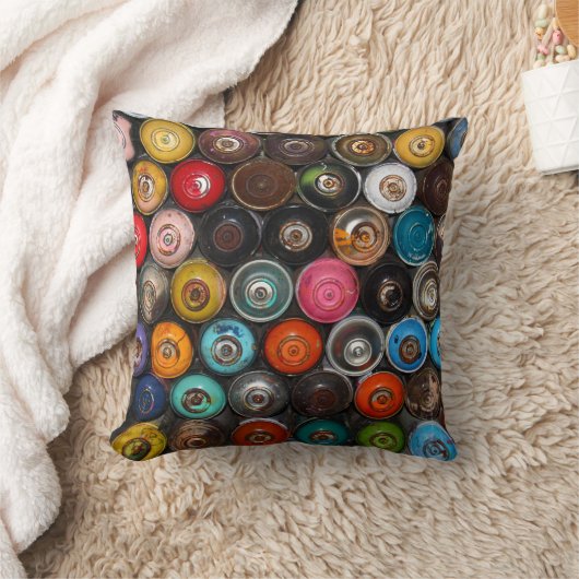 Spuitverfblikjes, graffiti, kussen (Deken)