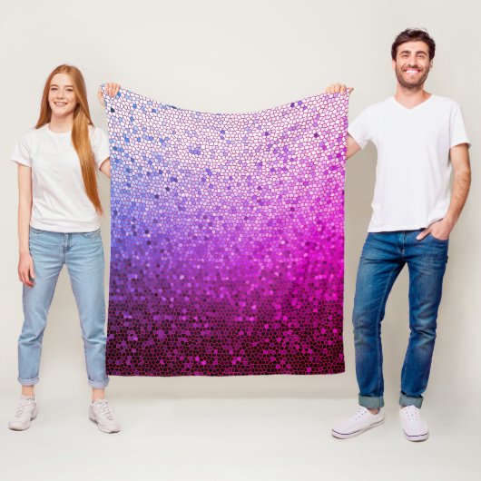 SpuitViolet Mosaic Fleece Blanket Deken (In situ)