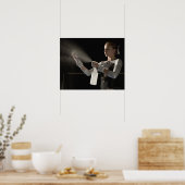Spuitwater met gymnast op handen poster (Keuken)