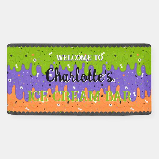 Spuitwerk en Halloween ijs Spandoek (Horizontaal)