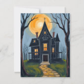 Spukhuis | Enge Halloween Feestdagenkaart (Voorkant)